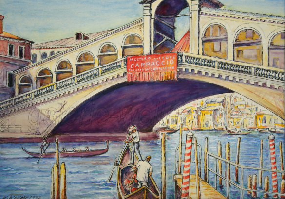 Gemälde der Rialtobrücke Venedig